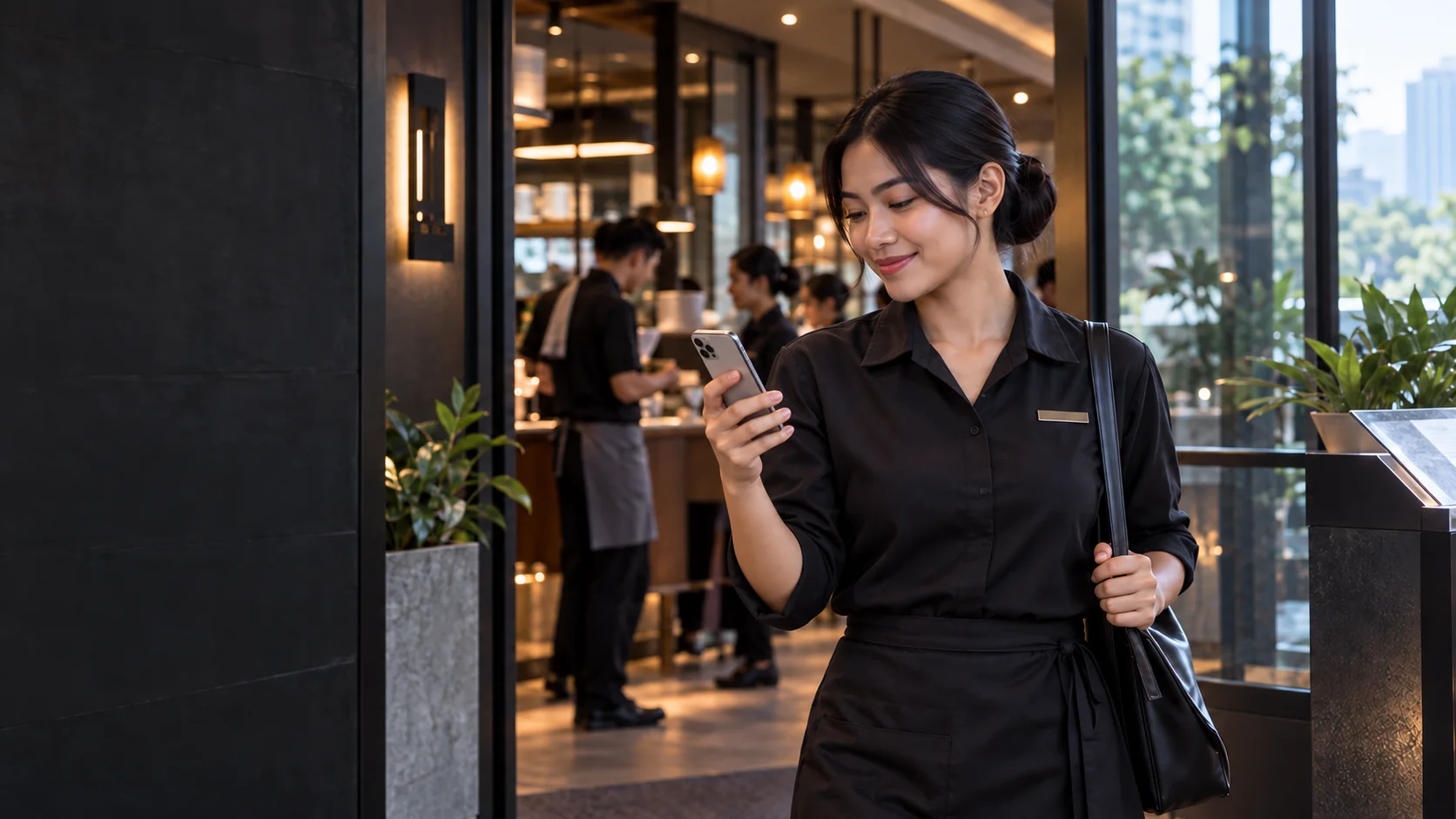 Supervisor melakukan clock-in dengan Squadra People